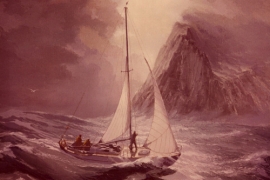 Original Painting by Jack Earl of CARRONADE rounding Cape Horn